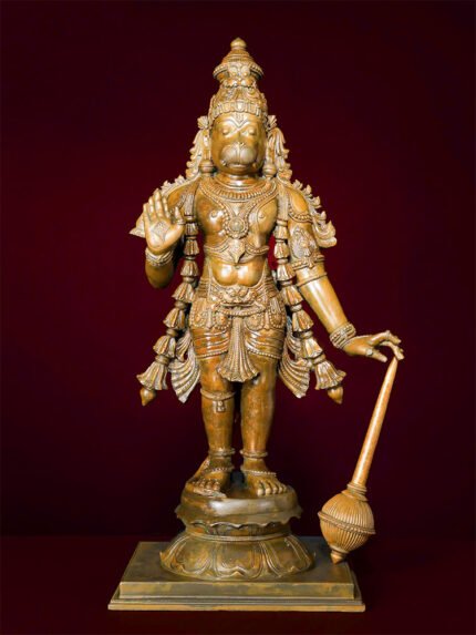Aashirvaad Anjaneya, Hanuman Statue in Blessing Gesture | 24-Inch | Bronze