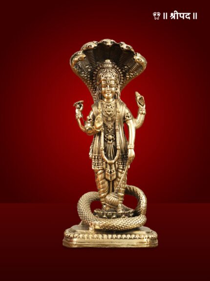 Lord Vishnu with Sheshnaag | 5 Inch | Brass